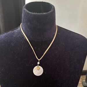 NWT Cedar Point Cool Jewels Mother Of Pearl Disc Pendant Necklace